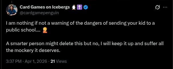 Card Games on Icebergs 🐧✝️ tweet media