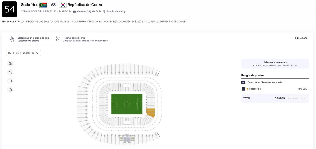 ivan_font's tweet photo. Solo quedan 4 entradas disponibles para un Sudáfrica - Corea del Sur en el estadio de Monterrey

450$

Este caos huele raro, las entradas del Canadá - Bosnia por 1600$ y "ESTÁ LLENO", lo siento pero no me lo creo 

DEP FÚTBOL, gracias @FIFAcom https://t.co/O74tKjKWI5