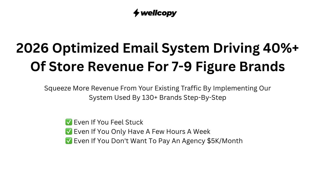 I'm hosting a free masterclass on Tuesday, April 7th.

The 2026 optimized email system no one else is teaching.

BONUS: Register and get our top 29 best-performing emails of all time.

Like this post, follow, and comment "LIVE" and I'll send you the link 🤝