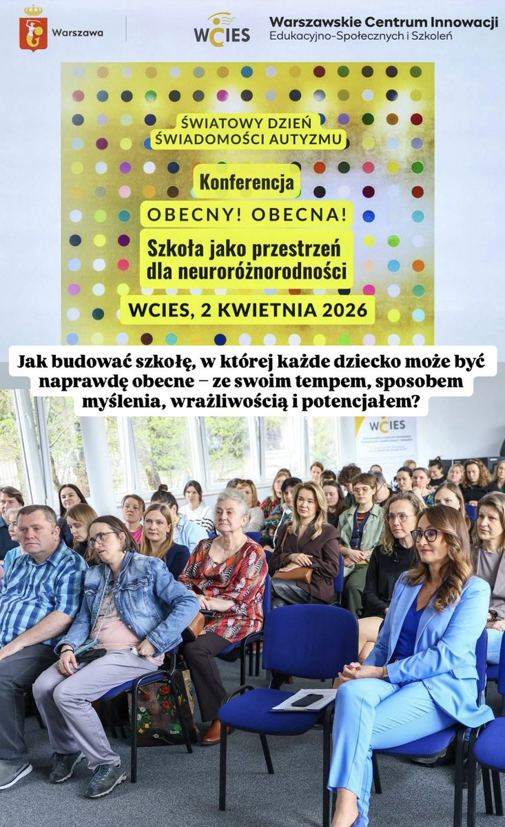 Konferencja dla kadry pedagogicznej „Obecny! Obecna! Szkoła jako przestrzeń dla neuroróżnorodności”. 

To już trzecia konferencja z serii „Obecny! Obecna!”, realizowana przez Miasto Stołeczne <a href="/warszawa/">Warszawa</a> oraz Warszawskie Centrum Innowacji Edukacyjno-Społecznych i Szkoleń. Tym razem