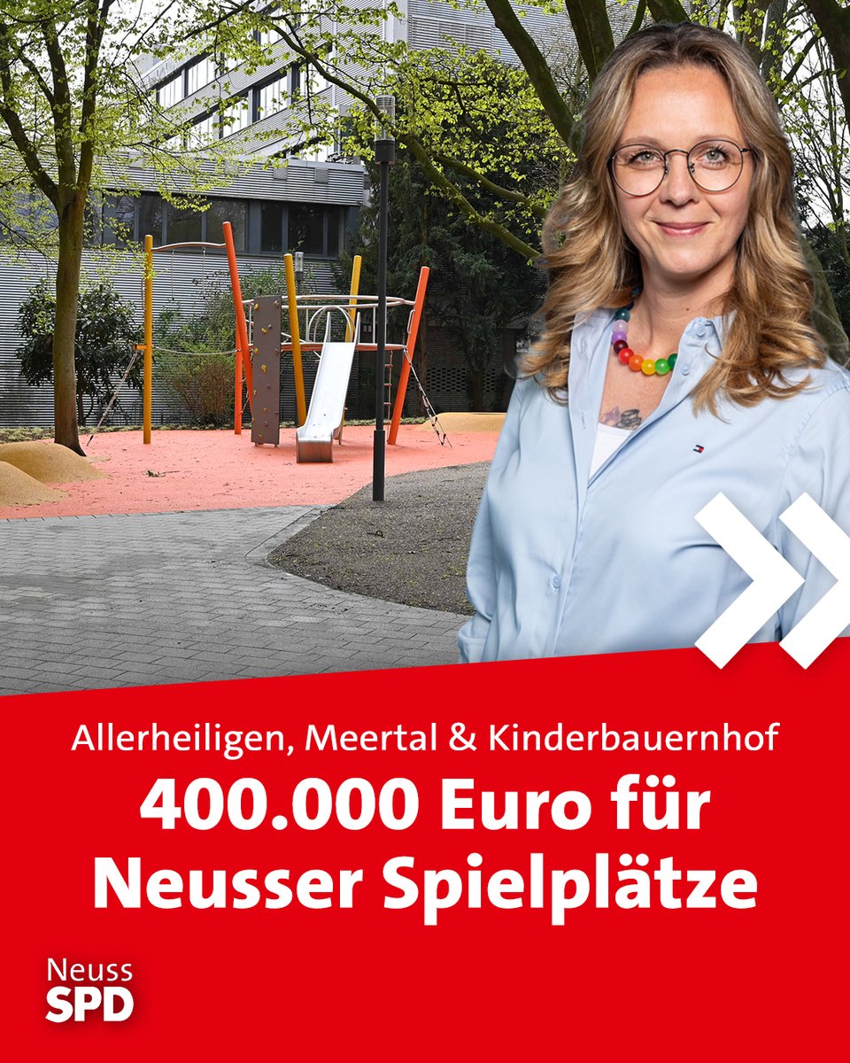 spdneuss's tweet photo. Wir konnten sicherstellen🔒, dass jedes Jahr wieder mindestens 400.000 Euro in Spielplätze für die kleinen Neusserinnen und Neusser👧👦 investiert werden können. Alle weiteren Informationen sind hier zu finden: https://t.co/tptQ5Tnrmq https://t.co/ER8Fe0QIcU