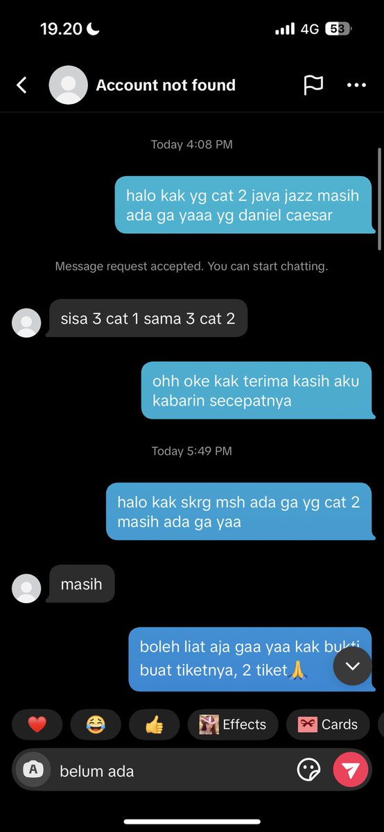 generallyAfreak's tweet photo. PENIPU TIKET JAVAJAZZ FESTIVAL‼️PLS HELP RT! 

tadi aku mau beli tiket cat 2 termasuk daily passnya lewat tiktok akun lumayan rame tapi dia tb2 blokir #zonauangㅤ #calo #danielcaesar https://t.co/6b1bNvktdB