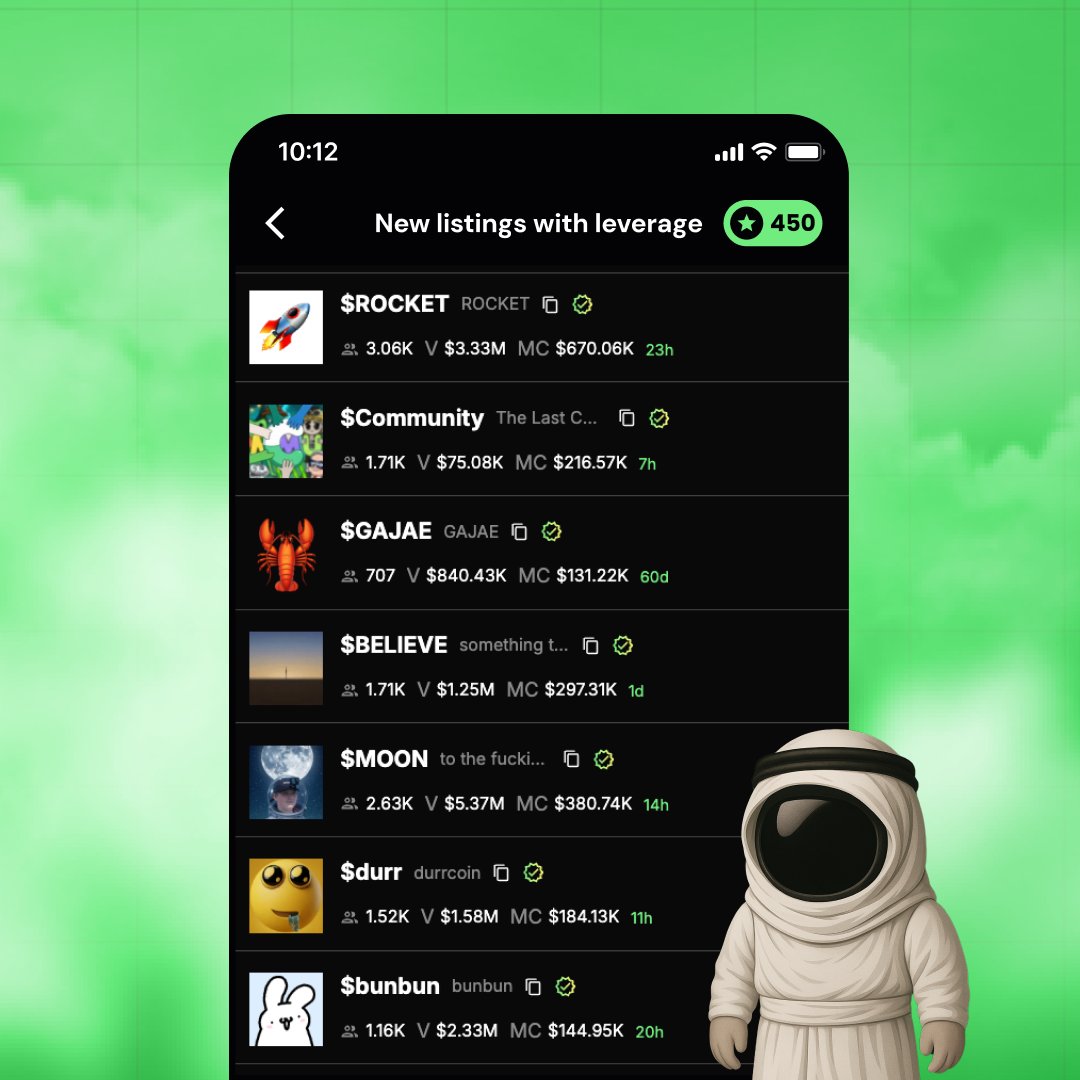 Hottest low/mid caps with leverage. Size up your conviction on-chain. 

Start trading on Maxbid App with -20% fees via this link: referral.maxbid.pro/r/maxbid

$ROCKET $Community $GAJAE $BELIEVE $MOON $durr $bunbun