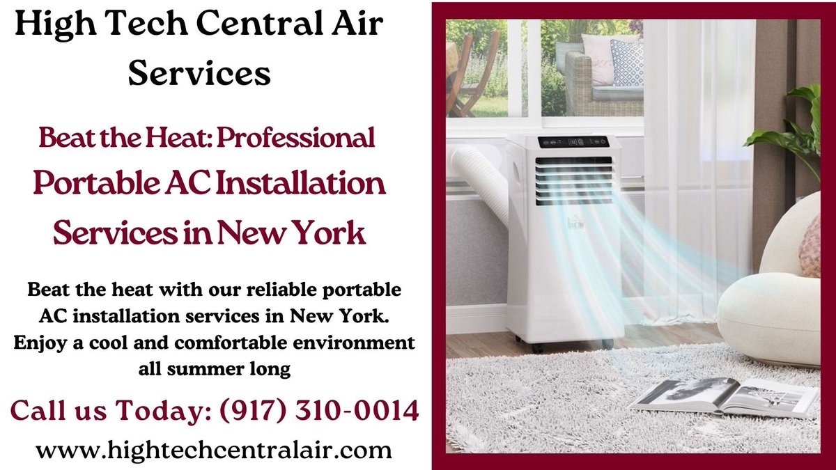 servicesairnyc's tweet photo. Beat the heat with our professional portable AC installation in New York! Enjoy a cool, comfortable space without the fuss. Call us Today: (917) 310-0014 or visit: https://t.co/WTKsStlSPh
#HVACRepairNYC #HeatingAndCoolingNYC #NYCHVACExperts #StayComfortableNYC #NYCHomeServices https://t.co/wfND5oEdhQ