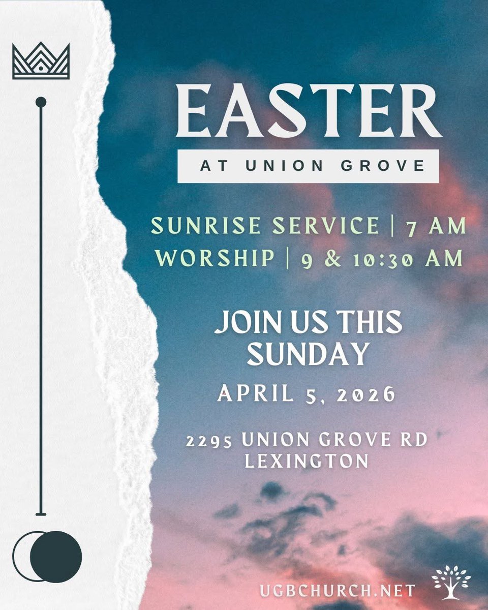 ‼️Join us <a href="/ugbchurch/">Union Grove Baptist Church</a> for Easter Sunday ‼️ 

#NorthCarolina #Lexington #Welcome #Arcadia #Midway #WinstonSalemNC #LexingtonNC #WinstonSalem #Church #Jesus #Easter #EasterSunday