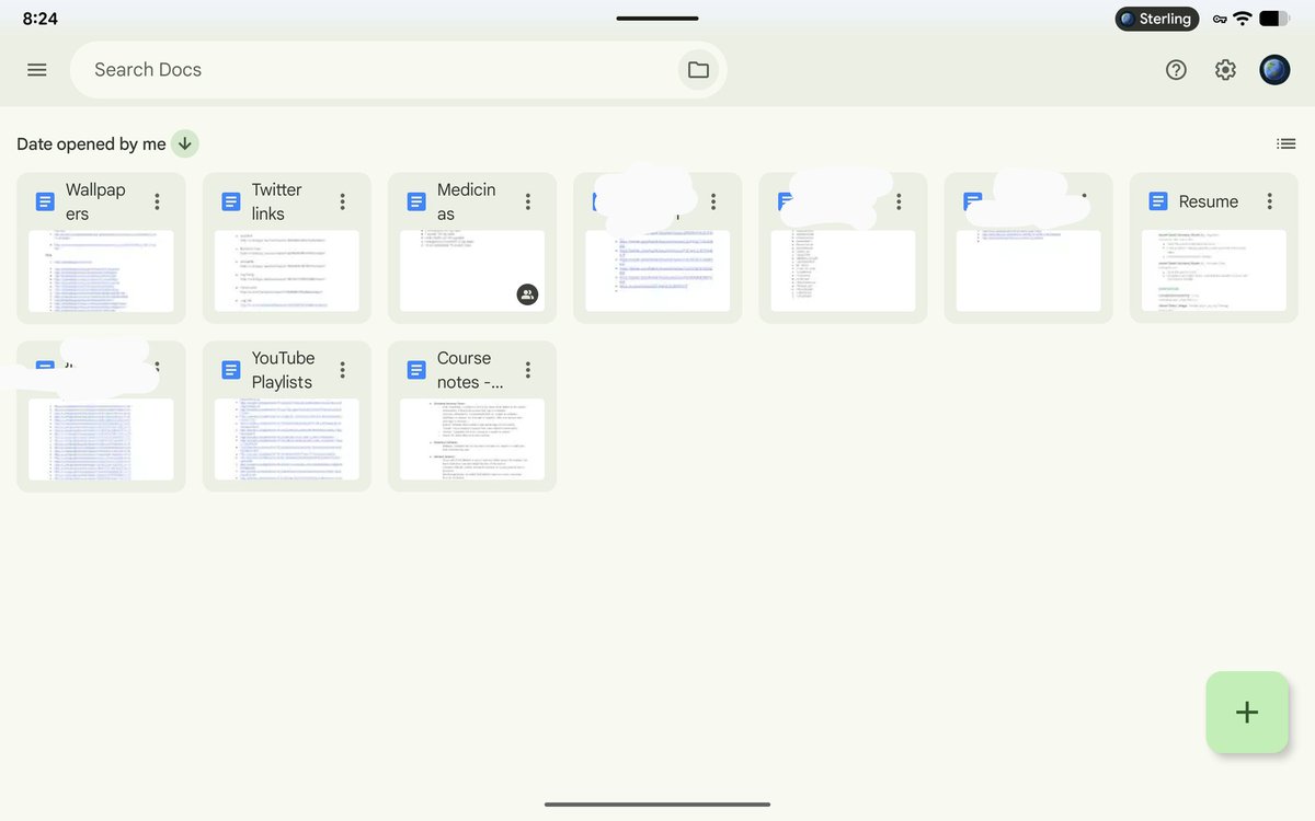 GreenShades9's tweet image. These squares are too small, #Google, resulting in doc titles broken into two lines. 

Perhaps make the squares bigger? 

#PixelTablet #GoogleDocs