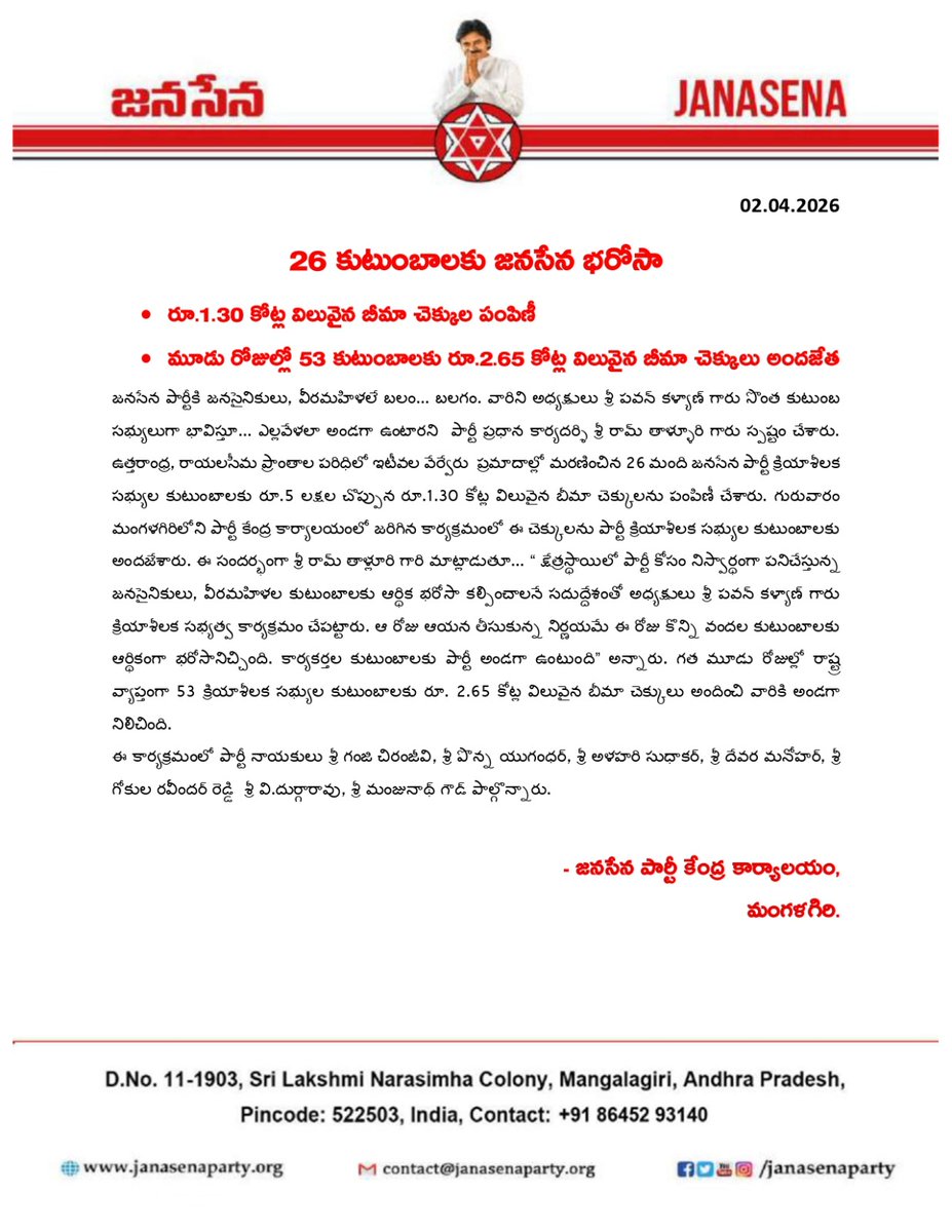 JanaSena Party tweet media