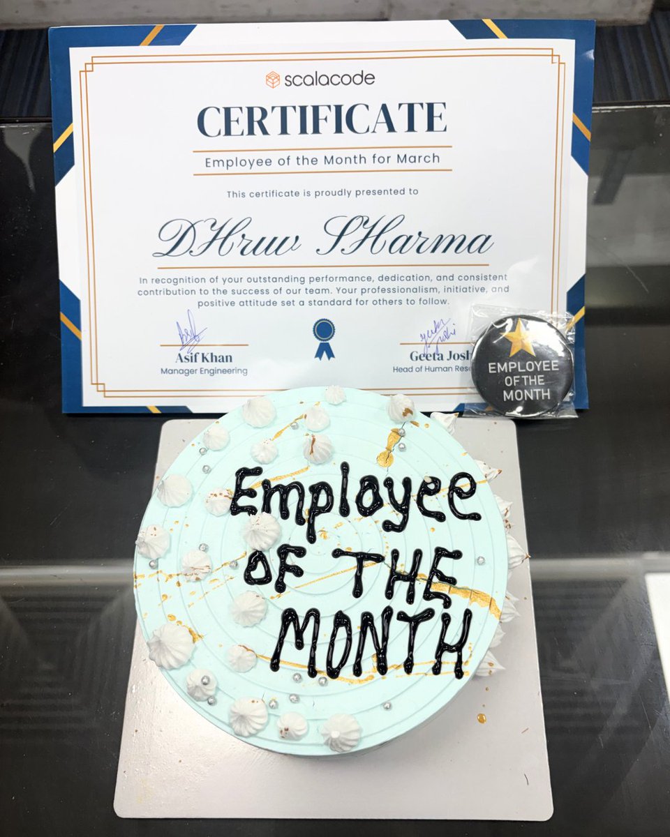 Employee of the Month 

Behind every great product is a great developer. 

At ScalaCode, we’re proud to spotlight a team member who consistently delivers excellence and drives innovation.

#EmployeeOfTheMonth #TeamScalaCode #TechTeam #Developers #SoftwareDevelopment