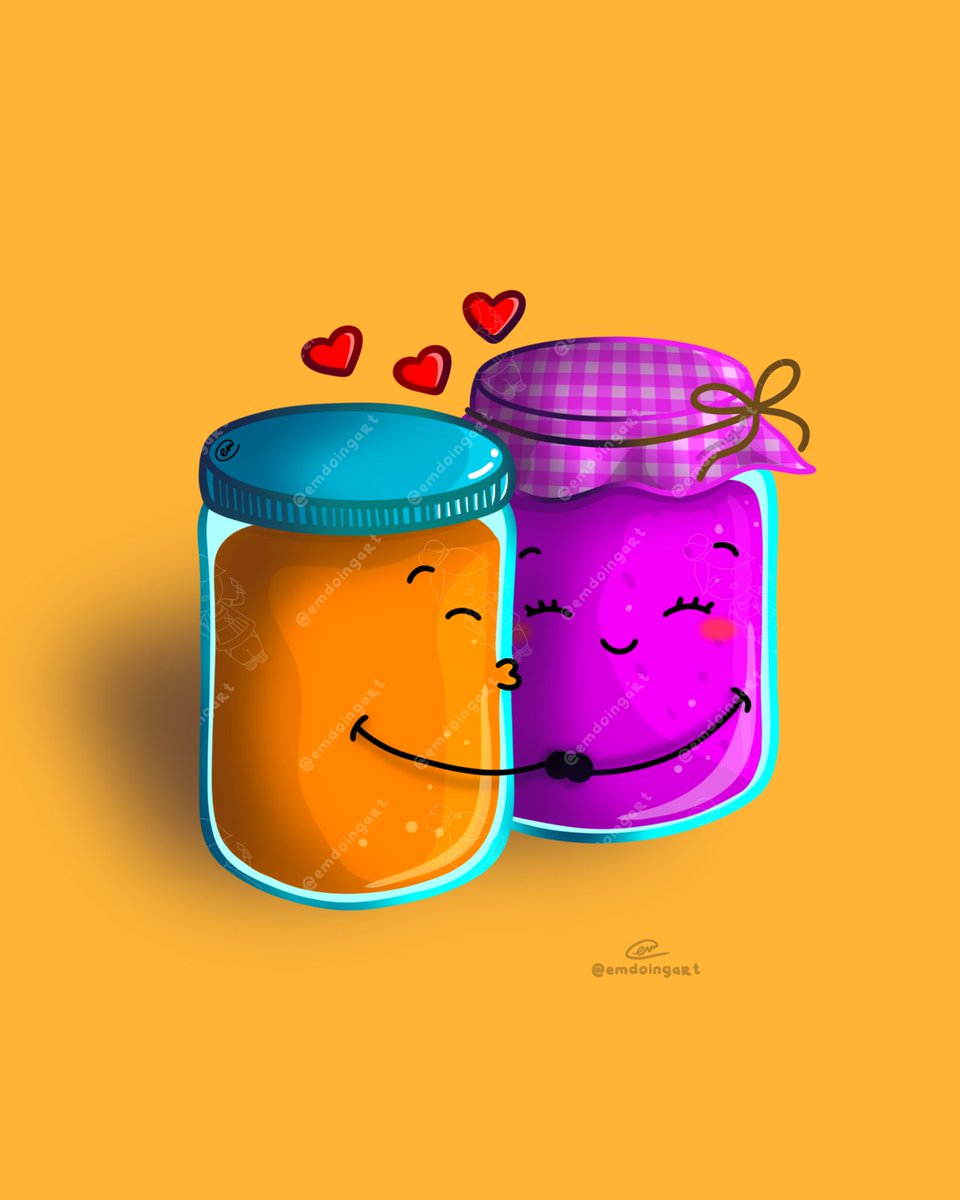 Happy National Peanut Butter &amp; Jelly Day! 🥜🍓

This combo has been filling lunch bags and tummies for generations.  This is an older piece that I tweaked a bit.  I call it “Spread the Love".