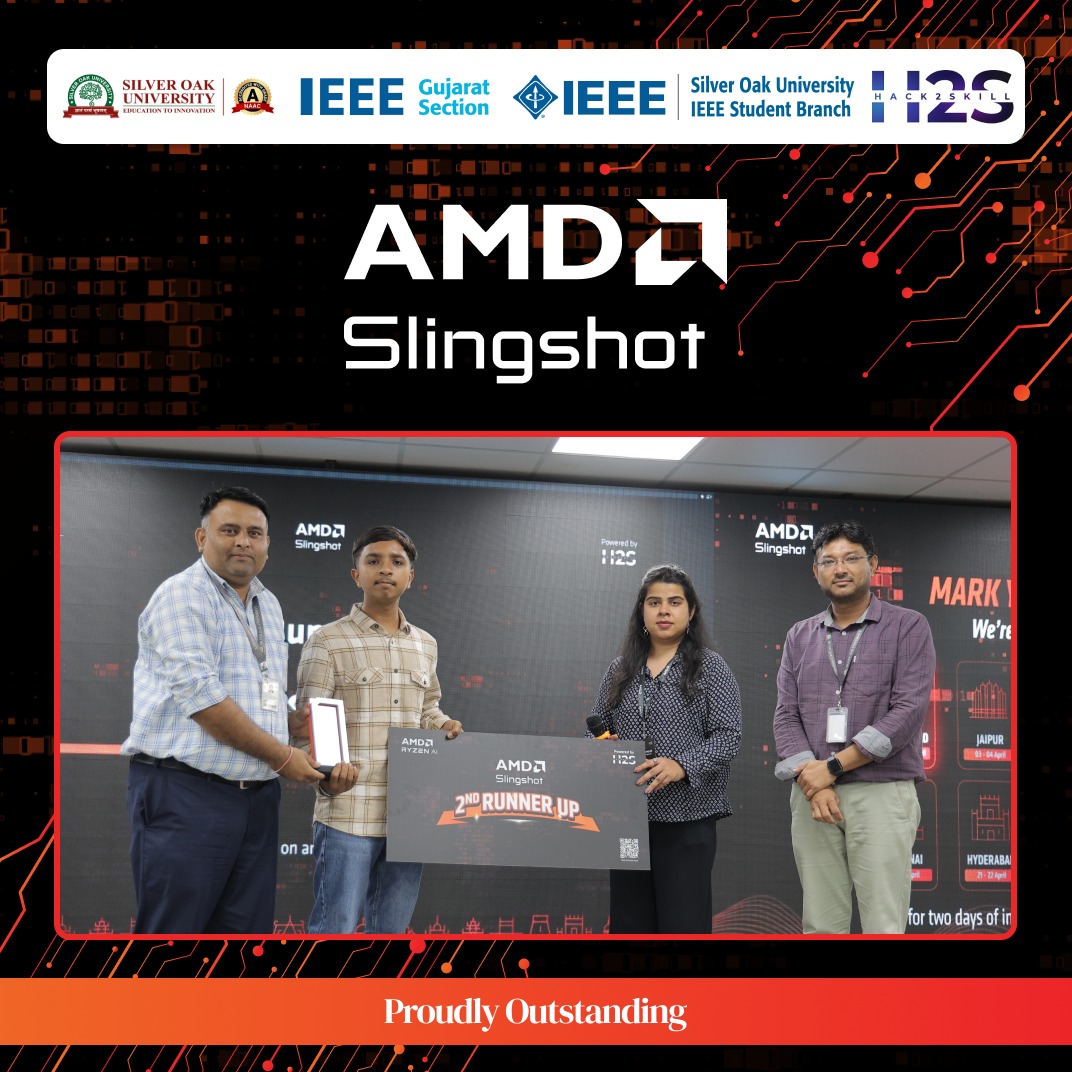 IEEE_SilverOak's tweet photo. First Day of #AMDSlingshotIdeathon was pure momentum, from #GoogleCodelabs on #Antigravity to an immersive #AMDRyzenAI session, learning stayed at the core. Led by #PACIEEEGS, #IEEESOUSB & #H2S, the Prompt-e-thon, ended with #3winners. #ieee #sou https://t.co/kqnZHQ7xlD