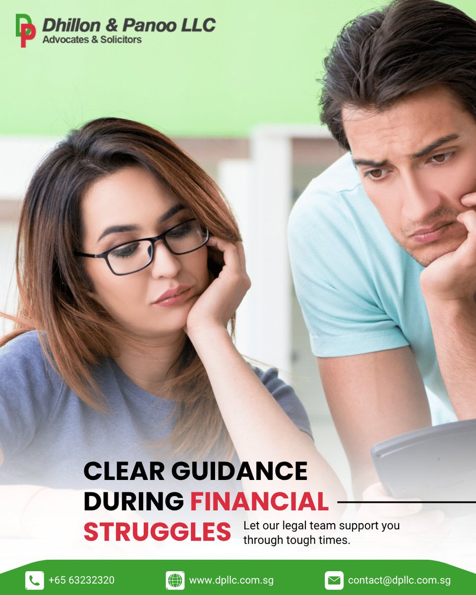 DPLLC_Singapore's tweet image. Facing financial struggles? Our legal team offers clear guidance to help you find the right solutions.

Contact us:
📞 +65 63232320
📧 contact@dpllc.com.sg
🌐 dpllc.com.sg

#FinancialStruggles #LegalSupport #FinancialGuidance #DebtSolutions