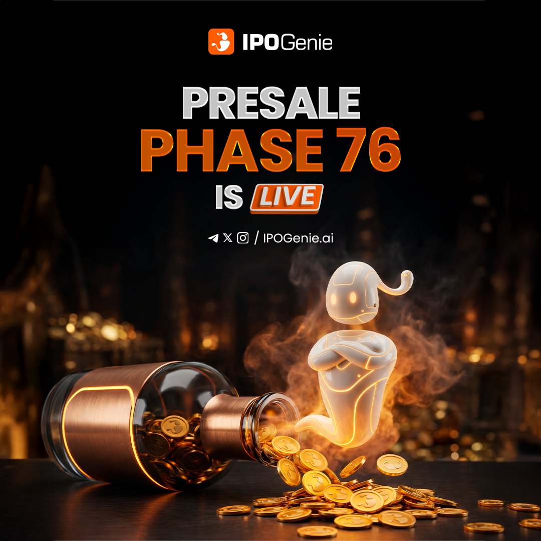 Phase 75 is closed.
Congratulations to everyone who secured their $IPO tokens at that price. It is locked in permanently and it will not come back.

Phase 76 is now live with $IPO at $0.0001368 with a projected ROI of 1,069.59% against the $0.0016 listing price.

The pattern is