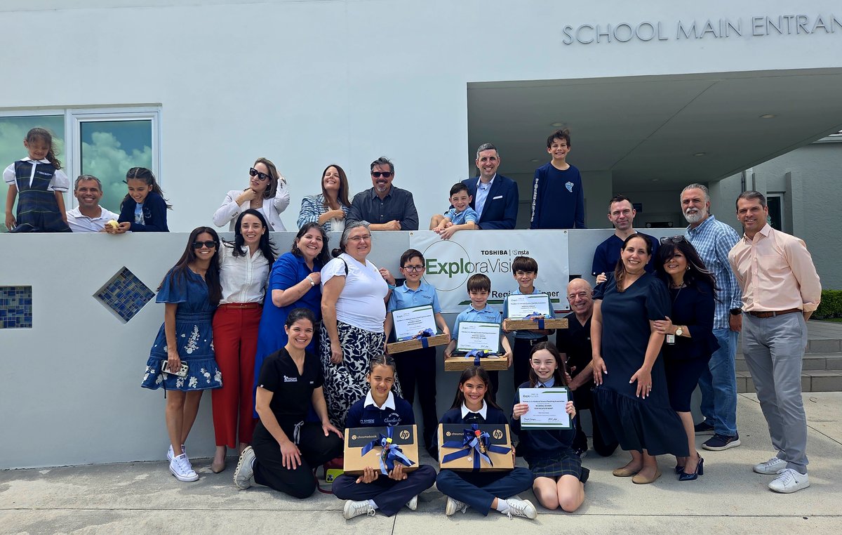 ToshibaAmerica's tweet image. 🎉 Congrats to Clementina Martinez‑Christensen, Samantha Dominguez, Adriana Icaza, Coach Carmen Garcia &amp;amp; Mentor Anna King—ExploraVision regional winners (4–6)!
 Their project SmartSock uses AI to improve mobility and prevent falls. 👏
 #ToshibaCSR #STEMEducation