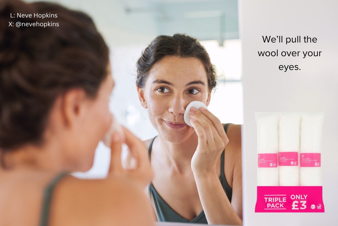 nevehopkins's tweet image. One to advertise #CottonWool pads! @OneMinuteBriefs