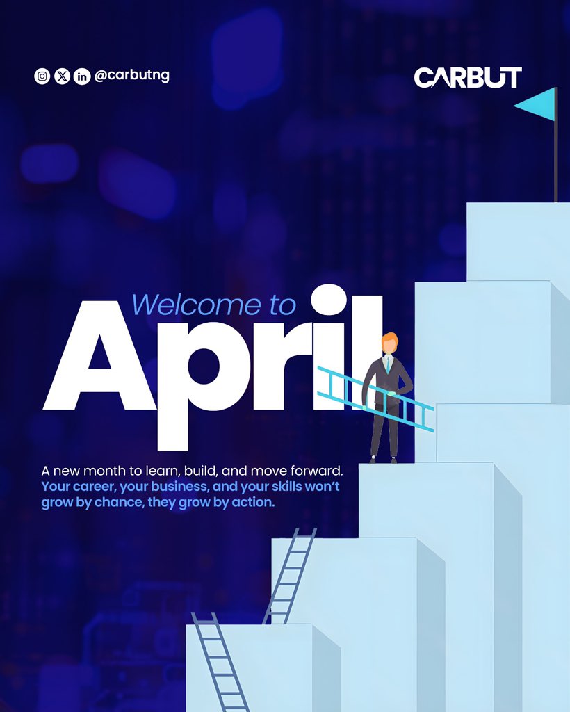 Welcome to April 🌱

Your career, business &amp; skills won’t grow by chance… they grow by action.

This month: learn, build, and move forward.

Let’s make it count. 🚀

#CareerGrowth #BusinessGrowth #GrowthMindset #CARBUT