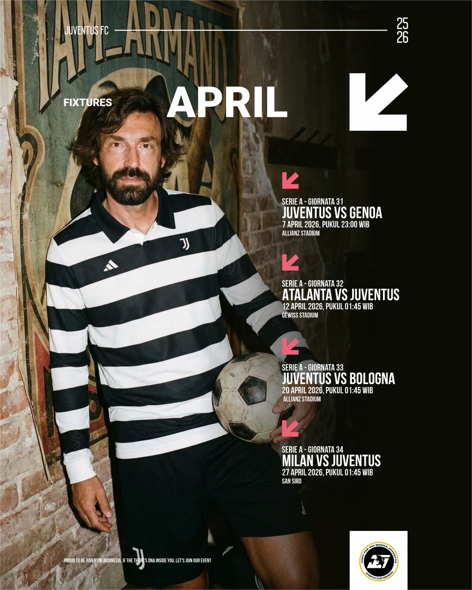 JCIndonesia's tweet photo. Welcome April!

Berikut jadwal pertandingan Juventus sepanjang bulan April.

Save the date! Pertandingan apa yang kalian nantikan?

#serieatim #juventus https://t.co/p0mJqqpiXf