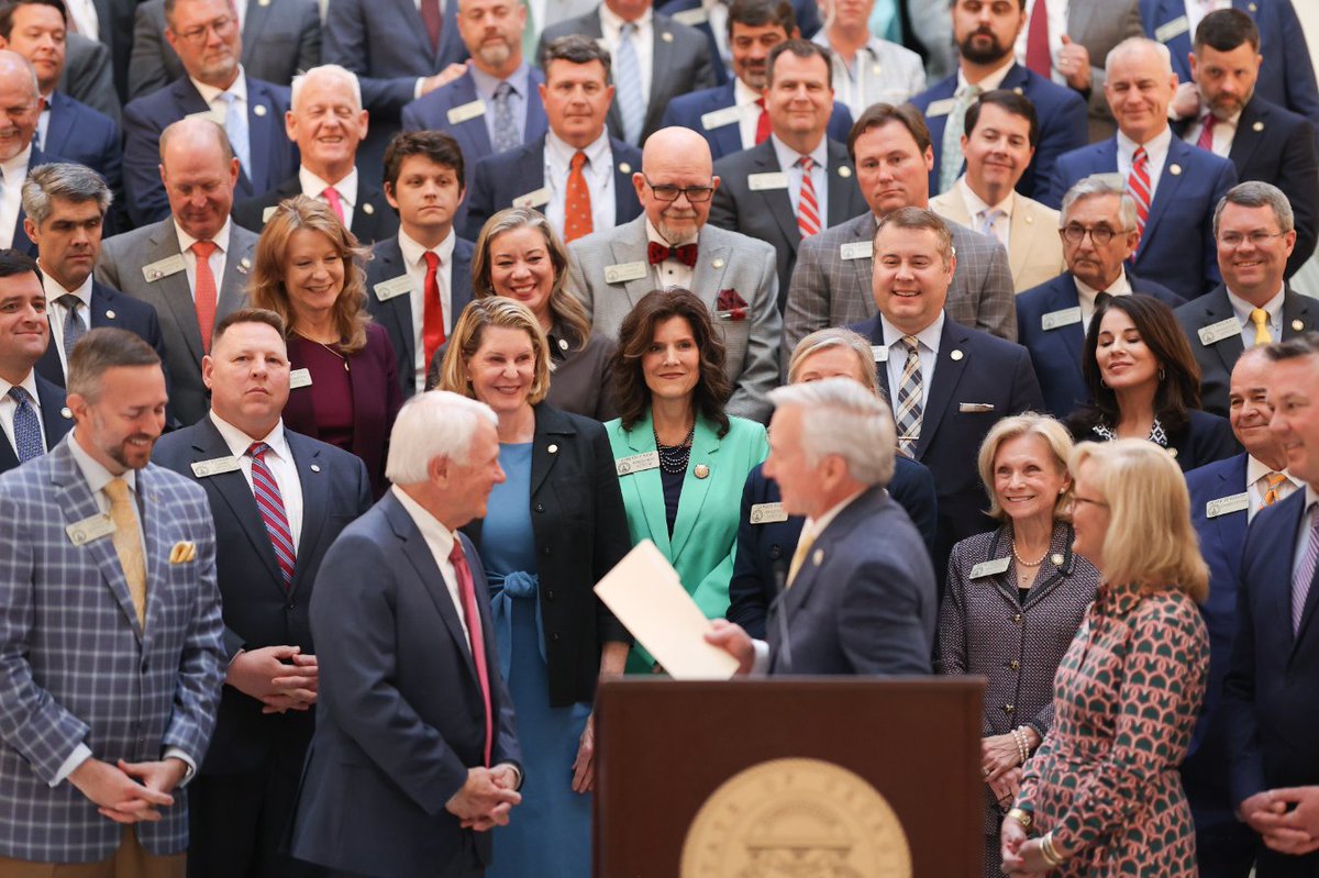 GaHouseHub's tweet photo. Sine Die is finally here! Today marks Legislative Day 40, the final day of the 2026 legislative session. The Georgia House has been hard at work all week leading up to this pivotal deadline. Here is a look back at some of the highlights from Legislative Days 38 and 39. You can expect the House to be in session late into the evening tonight and even into the early morning hours, so be sure to follow along via the House livestream: https://t.co/F155x2ZeCI. Don’t forget to visit our Instagram and Facebook for even more highlights and be sure to check back next week for more memorable moments from LD 40! #gapol #gahouse