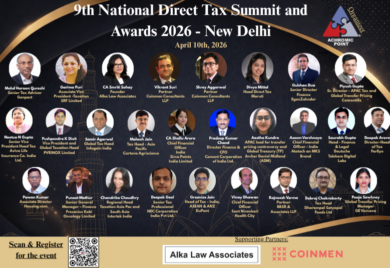 𝟗𝐭𝐡 𝐍𝐚𝐭𝐢𝐨𝐧𝐚𝐥 𝐃𝐢𝐫𝐞𝐜𝐭 𝐓𝐚𝐱 𝐒𝐮𝐦𝐦𝐢𝐭 &amp; 𝐀𝐰𝐚𝐫𝐝𝐬 𝟐𝟎𝟐𝟔 - 𝐍𝐞𝐰 𝐃𝐞𝐥𝐡𝐢

When experienced professionals come together, conversations go beyond theory-they shape real-world strategy.

📅 10th April 2026
Aashish Verma| Nupur Verma| <a href="/shreyag79928399/">shrey aggarwal</a>