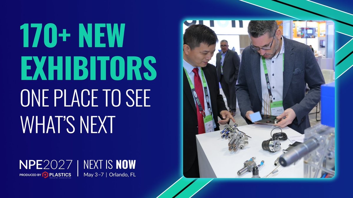 NPEplasticsshow's tweet image. Exciting things are coming 👀 With 170+ new exhibitors, #NPE2027 is set to highlight what’s next in plastics featuring more products and services to explore, discover, and experience. Learn more about what’s in store: brnw.ch/21x1gE9  

#NextIsNow #PlasticsIndustry