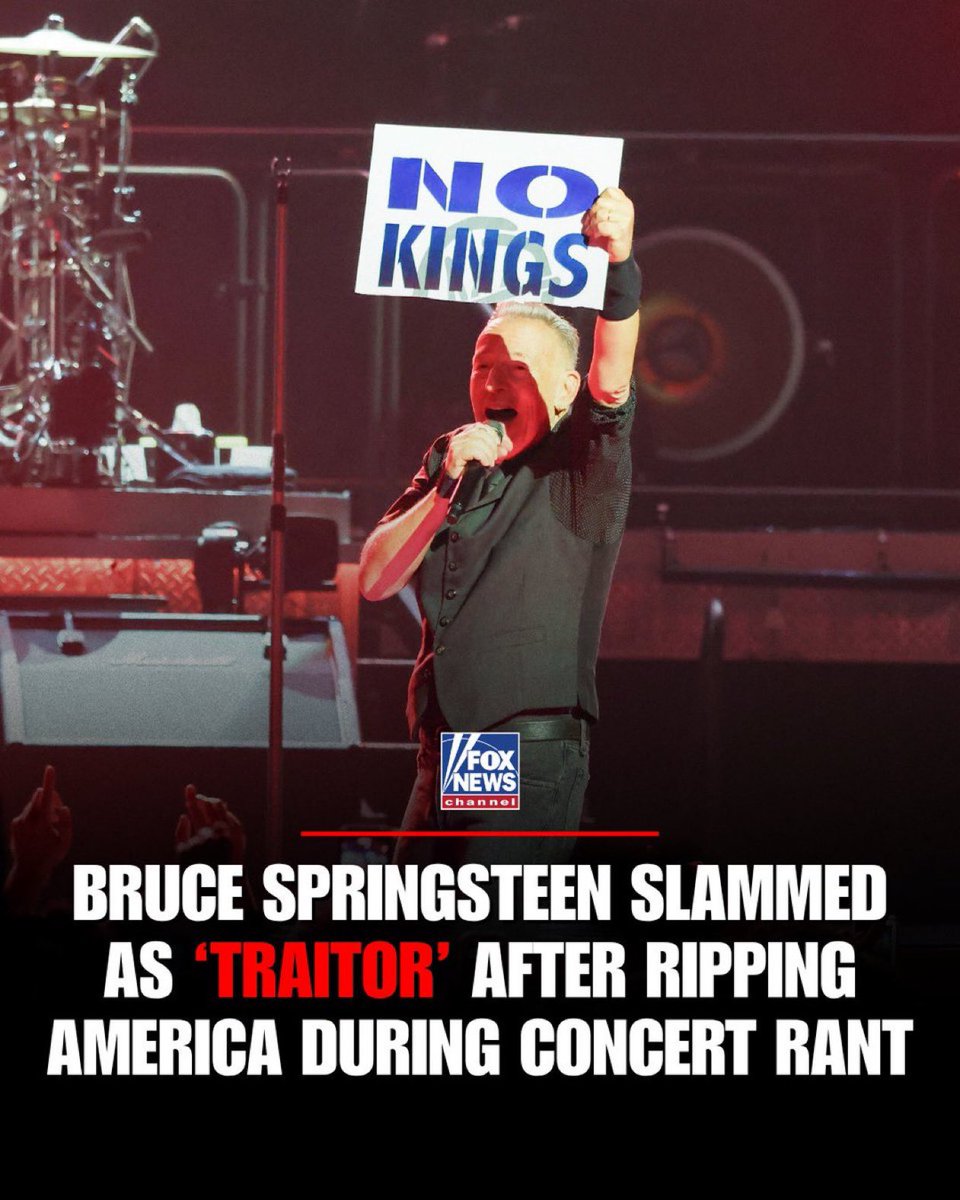 ForgiatoBlow47's tweet image. Bruce Springsteen used his concert in Minneapolis to deliver a blunt message about America, leading critics to label the musician a "traitor."

Springsteen called America a "predatory rogue nation" under President Trump, sparking social media backlash from users who pointed out