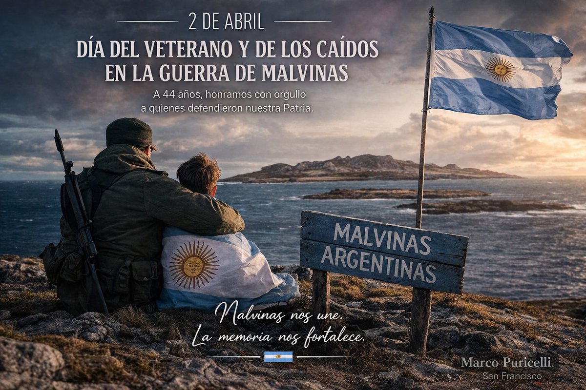 marcojpuricelli's tweet photo. Malvinas es el claro ejemplo que a la Patria hay que defenderla hoy y mañana. 

Que fueron vecinos nuestros los que allí perdieron su vida o una parte de ella. 

Que en Argentina en nombre de la política se ha avalado cualquier cosa, incluso festejando la más absurda de las irracionalidades. 

Que el mundo sigue siendo un lugar lleno de pendientes y que ordenarlo no es una discusión de tribunas, sino un trabajo inmenso. 

Que la memoria y la conciencia son pilares fundamentales para construir un pueblo despierto, con futuro. 

Nuestras Islas son y serán Argentinas. 

Honor y Gloria a nuestros caídos,  y un fuerte abrazo a la , un ejemplo de asociación de veteranos a nivel nacional. 

#Malvinas #SanFrancisco #2deAbril