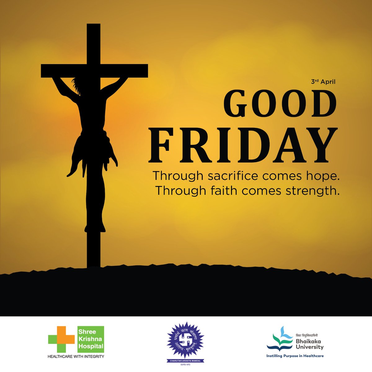 SKHKaramsad's tweet image. This day, Shree Krishna Hospital honors the spirit of care, sacrifice, and hope. Let us continue to heal with kindness and stand by every patient with unwavering compassion.
#GoodFriday #HealingWithCare #Hope