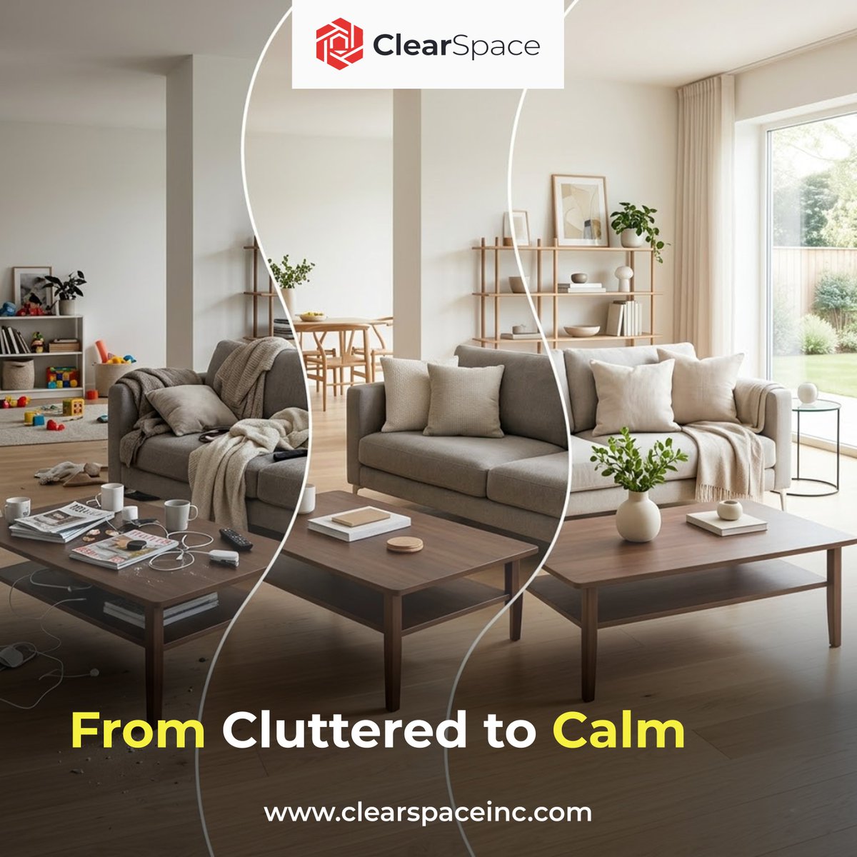 clearspaceinc's tweet photo. From clutter to calm—effortlessly.

Clear spaces create clearer minds.

#ClearSpace #CalmLiving https://t.co/2F3R6UpNTz
