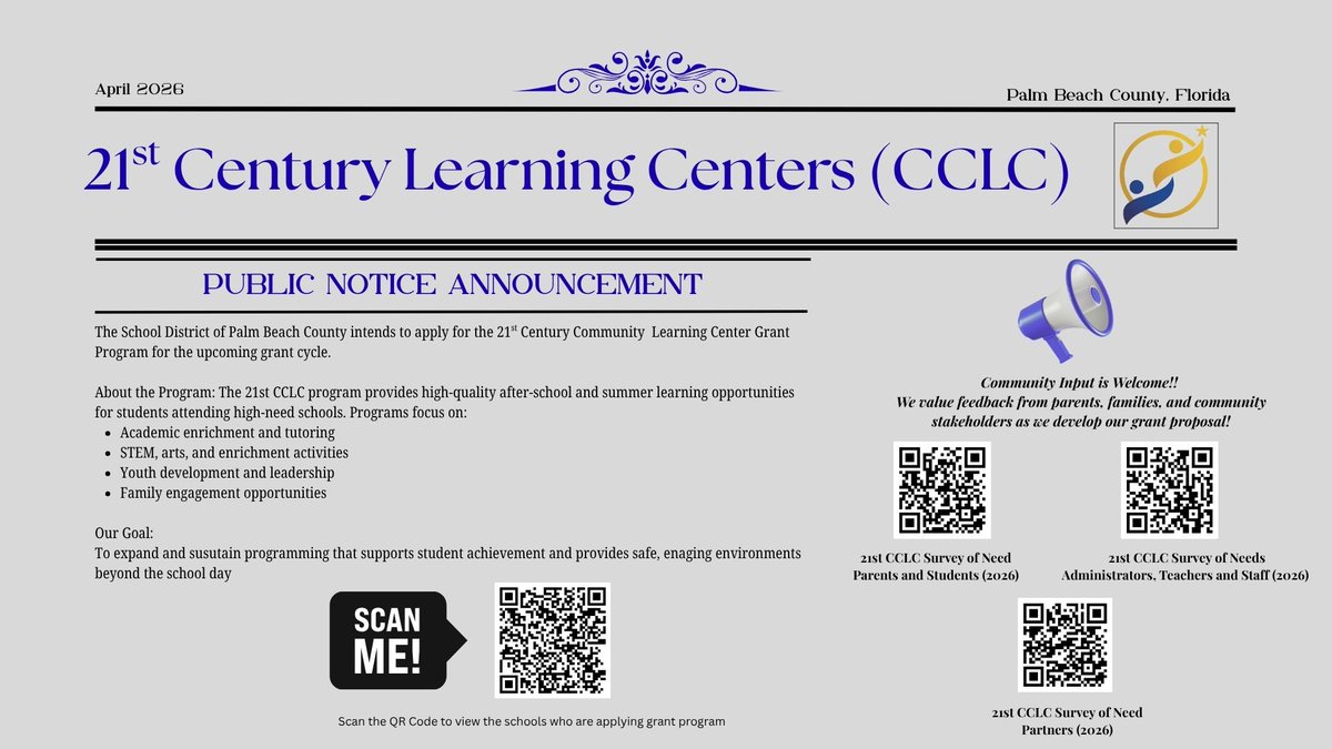 Cclc Palm Beach County School District - 21st CCLC (@PBC21stCCLC) / Posts / X