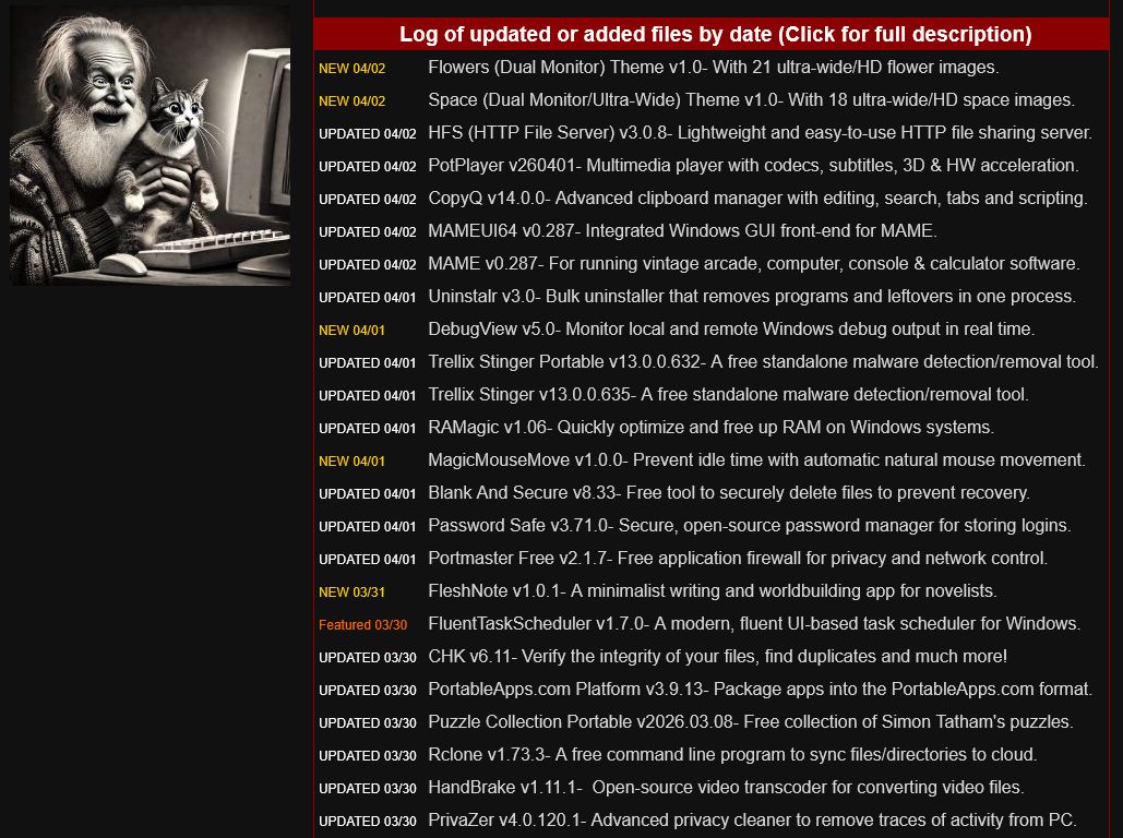 GeekOnTheLoose's tweet image. A couple of goodies for you dual monitor types. Enjoy!
Today's list of free/clean software 
from OlderGeeks.com
No ads - no crapware - no b.s. since 2008! 
Missouri Ozarks, USA

#FreeSoftware #computers  #software