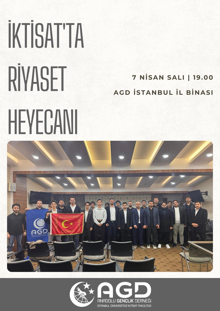 Makamlar geçici, dava ve kardeşlik bakidir. İktisat Teşkilatımızın riyasetini gerçekleştiriyoruz.
Görevi devreden Mehmet Talha Gedik reisimize vefamızı göstermek ve görevi devralan reisimizin yanında omuz omuza durmak için bu önemli günde eksiksiz bir şekilde toplanıyoruz.