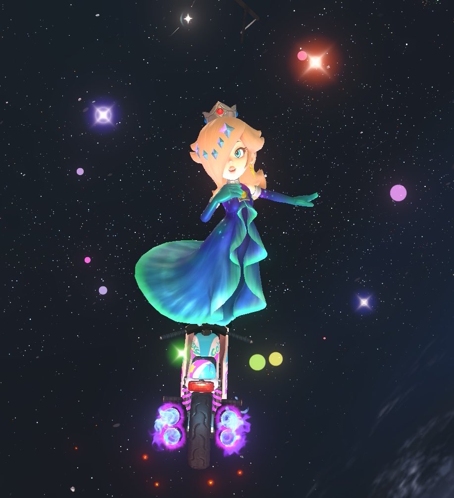 “Space is so beautiful, isn’t it? ☺️⭐️”
#Rosalina
 #マリオカートワールド写真部