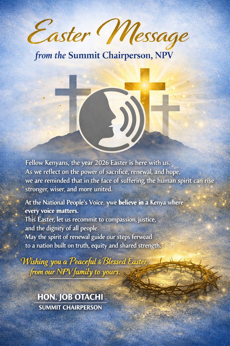 NPV_Party's tweet photo. Easter Message from the Summit Chairperson, NPV https://t.co/GgREDtObri https://t.co/ArC42mS4xO