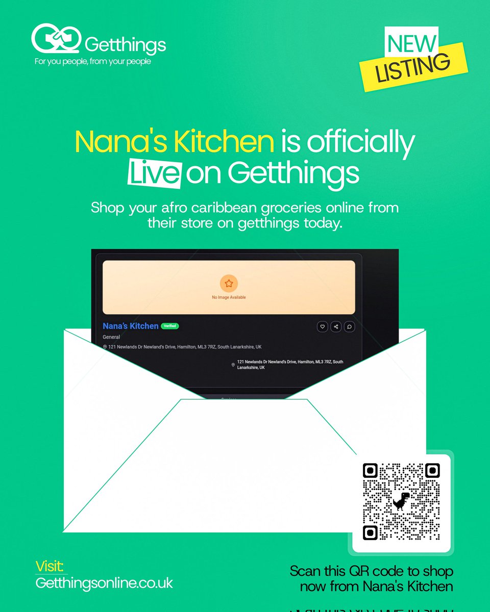 Getthingsonline's tweet image. New vendor + fresh food alert!💃💃
Nana’s Kitchen is officially LIVE on Getthings 🔥

Craving authentic Afro-Caribbean dishes in Scotland? 

Order now from local vendors — home delivery available.

Scan QR or visit getthingsonline.co.uk

Comment your favourite dish!
#Getthings