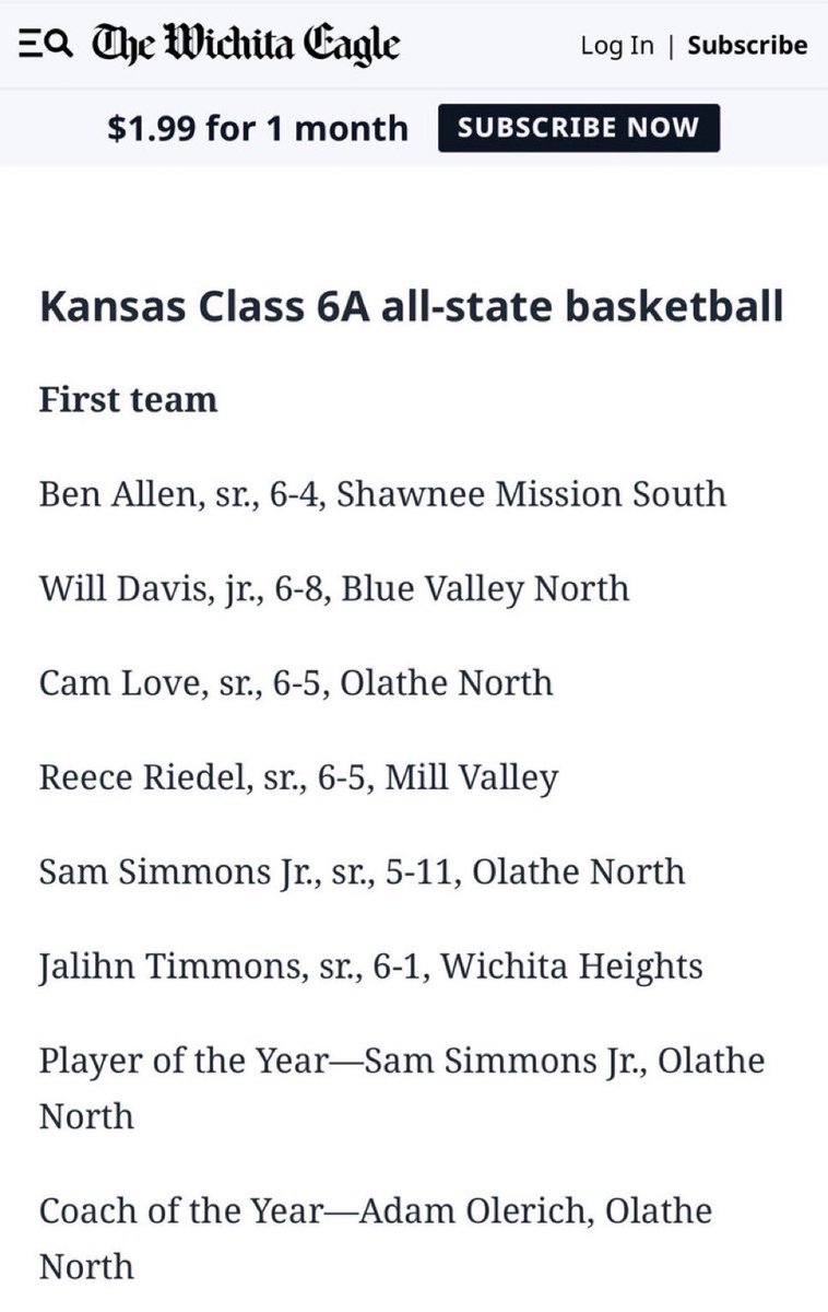BenA11en_'s tweet photo. Thank you to the Wichita Eagle for awarding me All State KS 6A First Team. @SMSRaiderHoops @JCCC_CavsMBB https://t.co/WUF7PjY0IJ