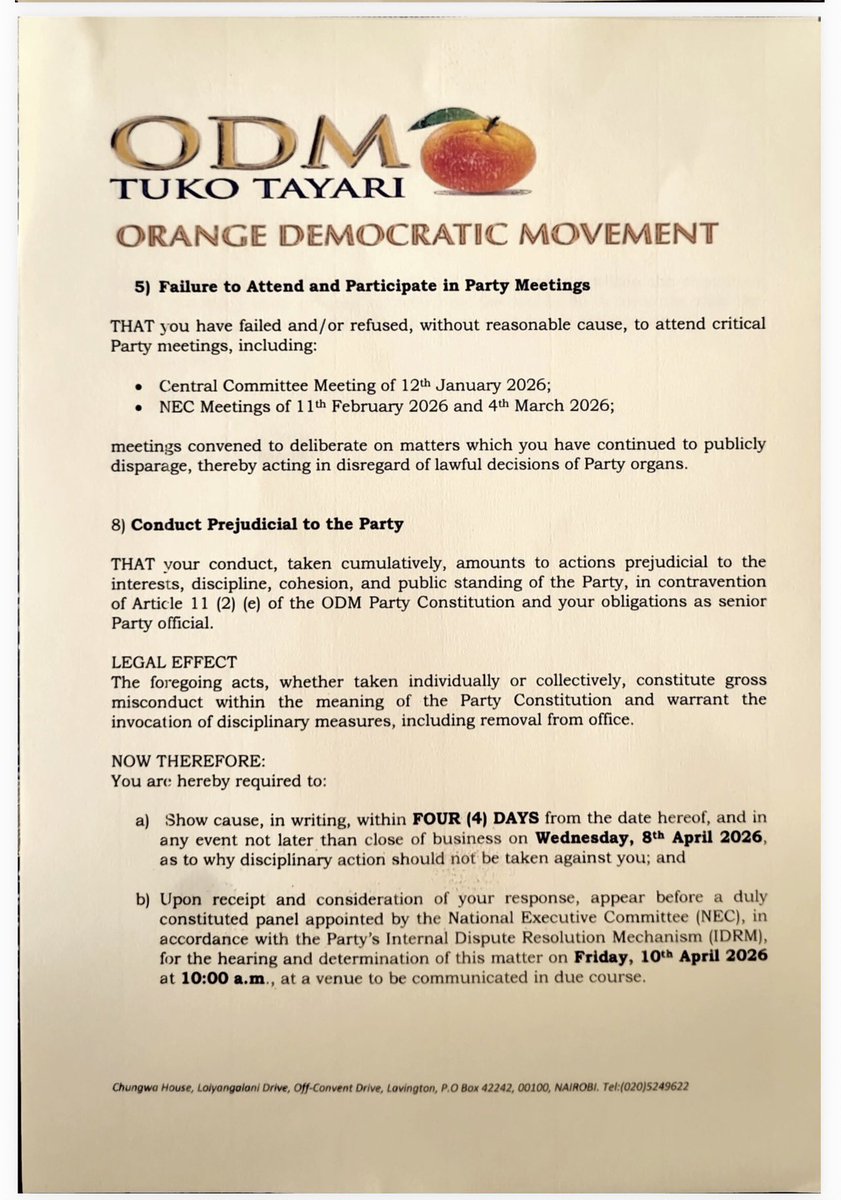 The ODM Party tweet media