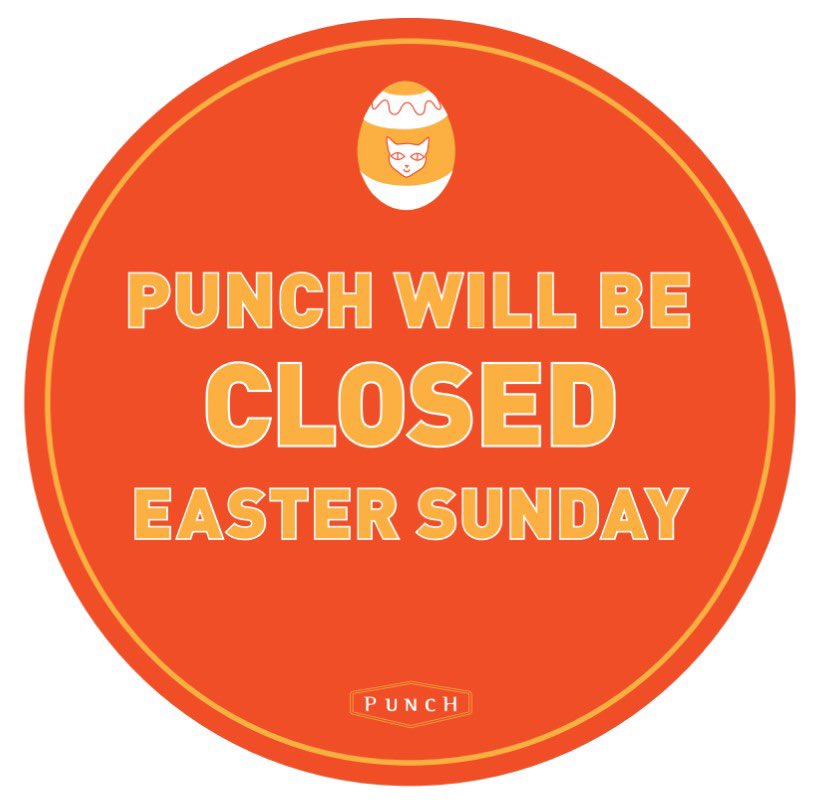 PunchPizza's tweet photo. Punch locations will be closed on Easter so our team may enjoy a day with family &amp; friends. Grazie mille!🐣🍕🇮🇹 https://t.co/CzkJ7eZHZk