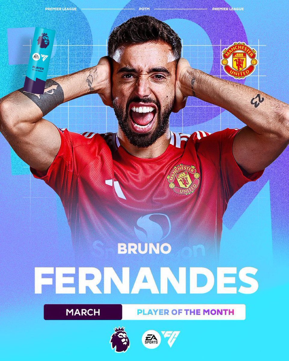 PMymo's tweet image. Breaking: Bruno Fernandez won the Player of the month Award. #Manchesterunited 
#Bruno
#PFAmarch