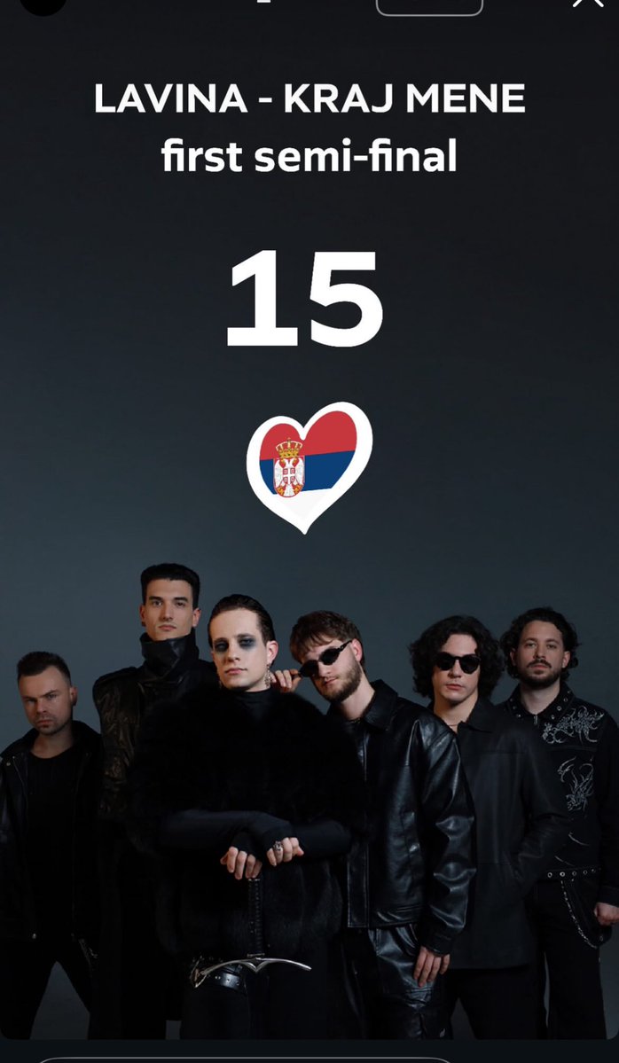 iammilicacvet's tweet image. Lavina is number 15 on first semi final,don’t forget to vote 🖤⛓️ #esc