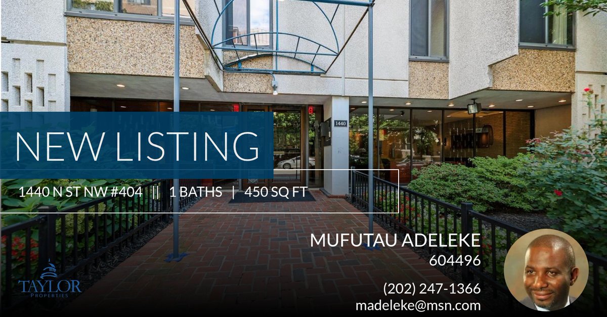 flexagent's tweet photo. 📍 New Listing 📍 Take a look at this fantastic new property that just hit the market located at 1440 N St Nw #404 in Washington. Reach out here or at (202) 247-1366 for more information!

Listed by Daniel Carrillo

M Adeleke  ❤️ https://t.co/QLM9OxeLVE https://t.co/0JqQ42rup2