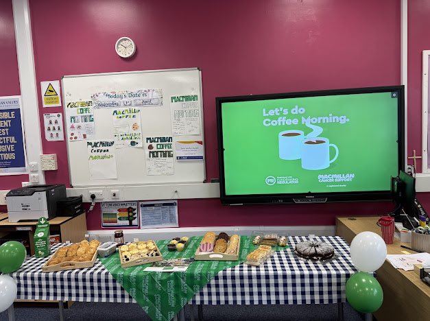 StHildsAP's tweet photo. A huge thank you to all of our wonderful children, families, staff, and our extra special guest Mrs P for supporting our Macmillan Coffee Morning ☕💚

Together, we raised an amazing £220.71 for such a fantastic cause! 
#charity https://t.co/FI65XUm31P