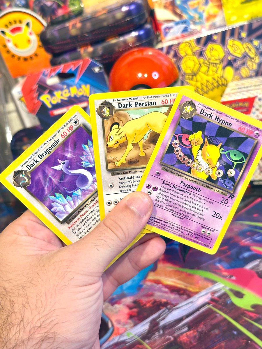 SherwoodCllct's tweet photo. 🌳 On the hunt for some vintage?

💰 We just added a bunch of new vintage cards to our TCG Player store…

📸 Whether you’re trying to master set or just love the look of the nostalgic yellow borders, we may have what you’re looking for.. check out our eBay and TCG Player shop links in the bio 👆🏻 

#pokemon #vintage #baseset #pokèmoncards #tcg #Pokémon #TeamRocket #Charmander #Psyduck #GymHeroes #Fossil #Jungle