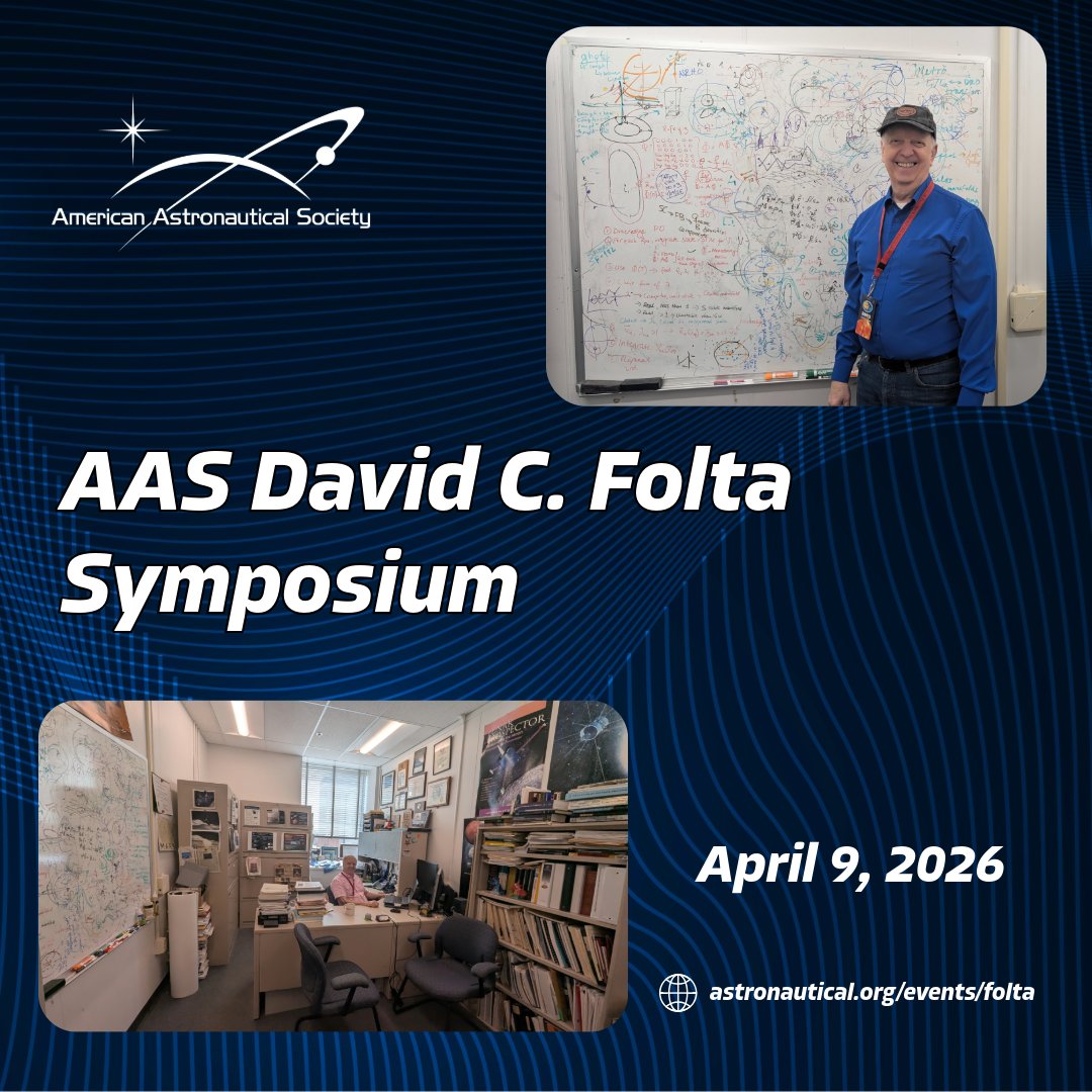astrosociety's tweet photo. Celebrate the career of David Folta—leader in astrodynamics &amp; mission design at NASA Goddard. 🚀 Join us for insights, career highlights, and lessons from decades of mission success.

Seats are limited—register now! https://t.co/RapEcEvCu2 https://t.co/LDPW39MwfM