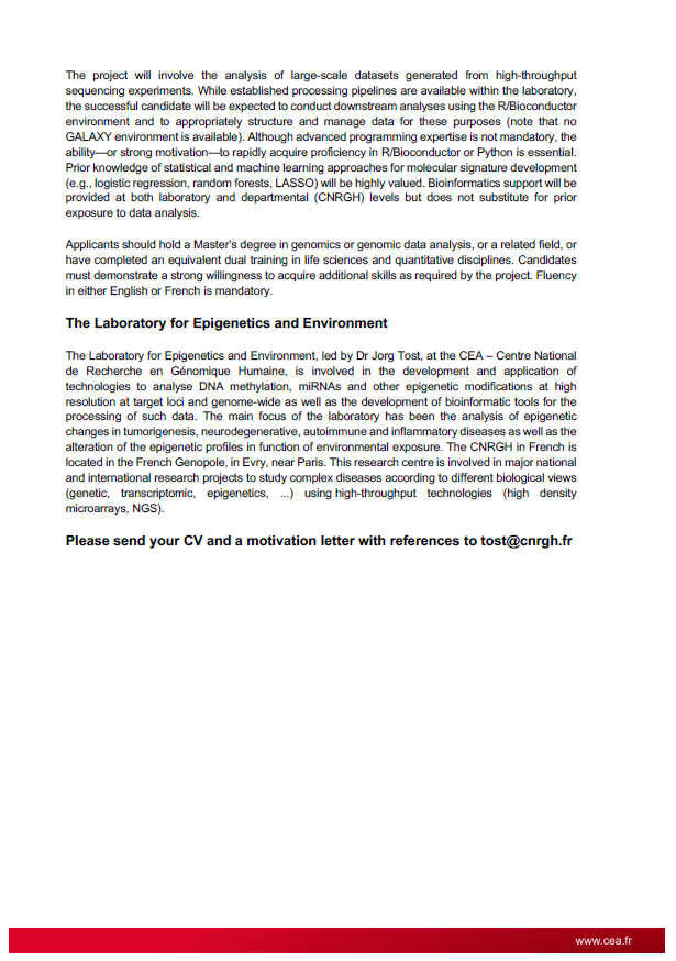 isMOCLEP's tweet photo. Take a look at very interesting PhD opportunity from Jorg Tost below 👇

🔬 microRNA &amp; Precision Medicine
📍 CEA – CNRGH (France) | 3 years, fully funded
📅 Start date: 01/10/2026
⏳ We recommend applying before April 15th (first round of interviews)

👉 Worth considering https://t.co/ogfAgA0DiG