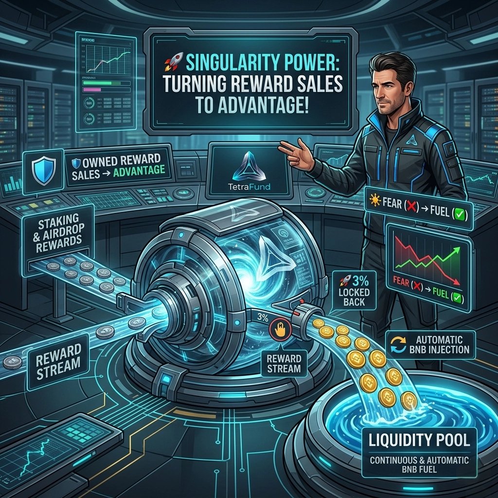 ✴️Thanks to Singularity, reward sales are no longer a fear, but a fuel.
🚀When Staking and Airdrop rewards hit the market, 3% is locked back.
🔄This means a continuous and automatic BNB injection into the liquidity pool.
🛡️The system is managed by a genius that turns even its own