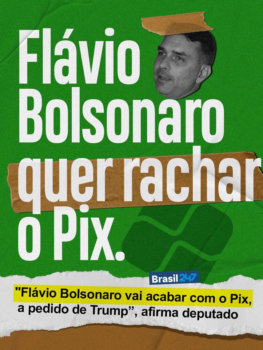 joaofig's tweet photo. O PIX É DO BRASIL

A milícia Bolsonarista quer te fazer acreditar que o Flávio Bolsonaro não vai meter a mão na sua conta corrente. Mas ele vai https://t.co/xN6esZNOXJ