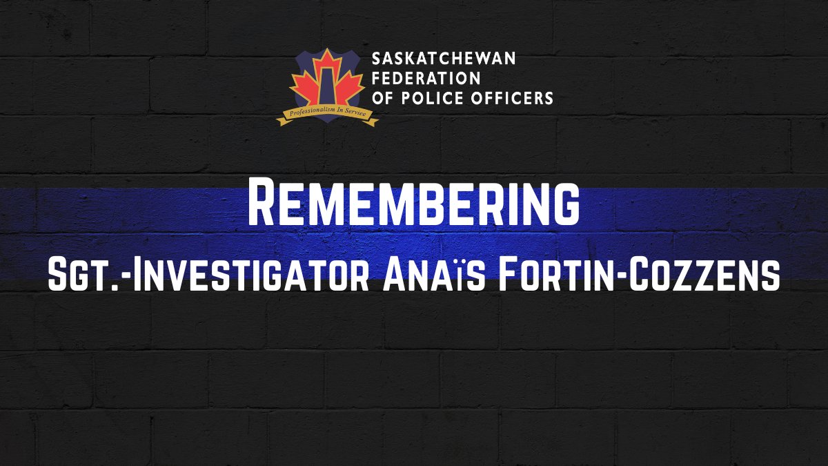 SaskFedPO's tweet photo. It is with great sadness that the Saskatchewan Federation of Police Officers mourns the loss of 𝗦𝗴𝘁.-𝗜𝗻𝘃𝗲𝘀𝘁𝗶𝗴𝗮𝘁𝗼𝗿 𝗔𝗻𝗮ï𝘀 𝗙𝗼𝗿𝘁𝗶𝗻-𝗖𝗼𝘇𝘇𝗲𝗻𝘀, who died in the line of duty following a tragic collision in Côte-Nord.

A dedicated member of the Major Crimes Investigation Division in Gatineau, Anaïs was a valued colleague, and her sacrifice will not be forgotten.

The SFPO offers its strength and support to her loved ones and colleagues. Our thoughts are with family, and all our brothers and sisters in blue at the Sûreté du Québec.

#SûretéDuQuébec #SQ #Gatineau #InMemoriam #PoliceFamily @QueenCityPolice @SPAssoc #WeyburnPoliceAssociation @WeyburnPolice @papassoc #MooseJawPoliceAssociation @MJPolice #EstevanPoliceAssociation @Estevan_Police