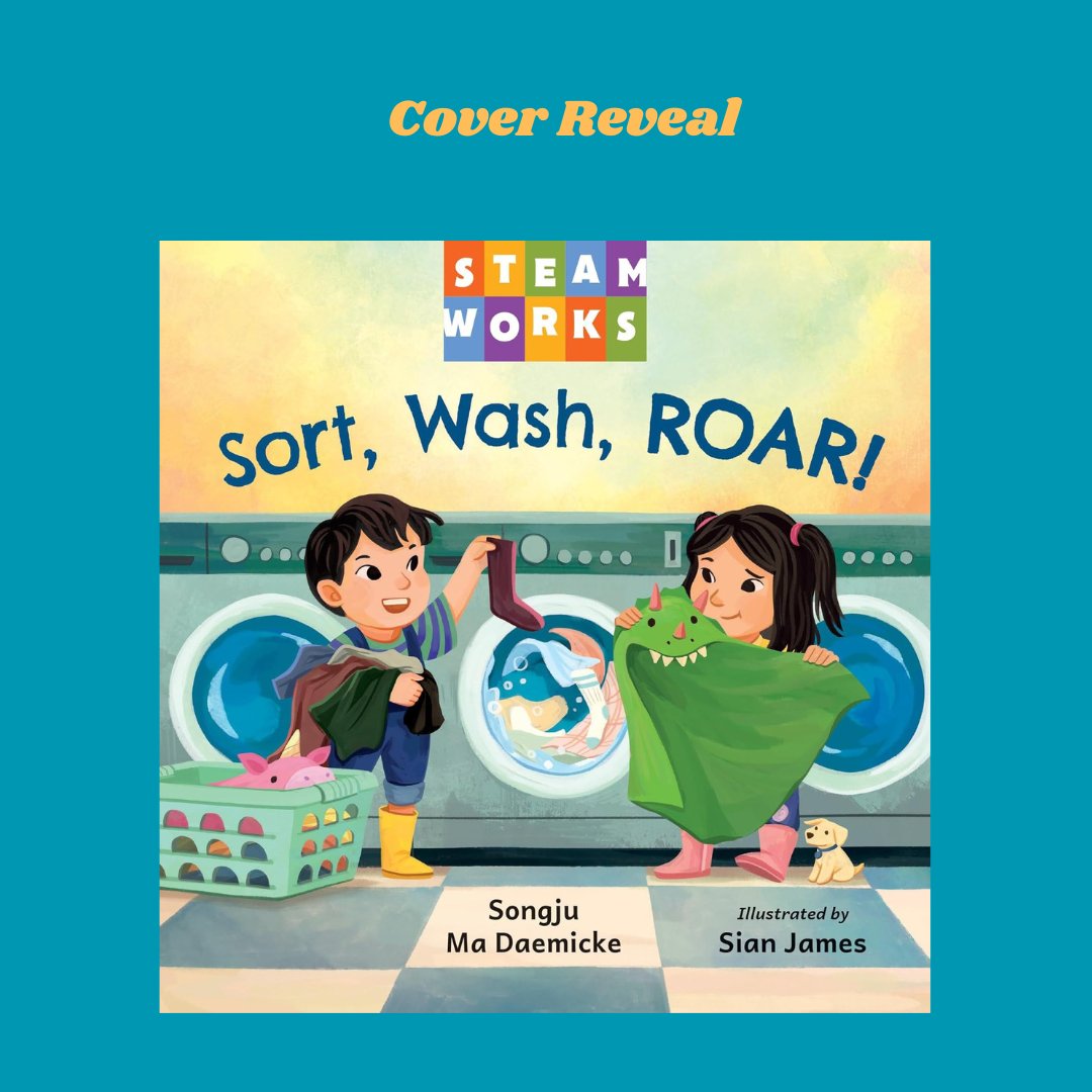 SongjuDaemicke's tweet image. ⭐🍀🎈🎉🐉Cover Reveal 🐉🎉🎈🍀⭐
So excited to share my new book cover for SORT, WASH, ROAR! illustrated by the talented @sianjart , published by @charlesbridge , coming 10/6/2026.
#k12 #boardbooks #stem #STEAM #STEMeducation