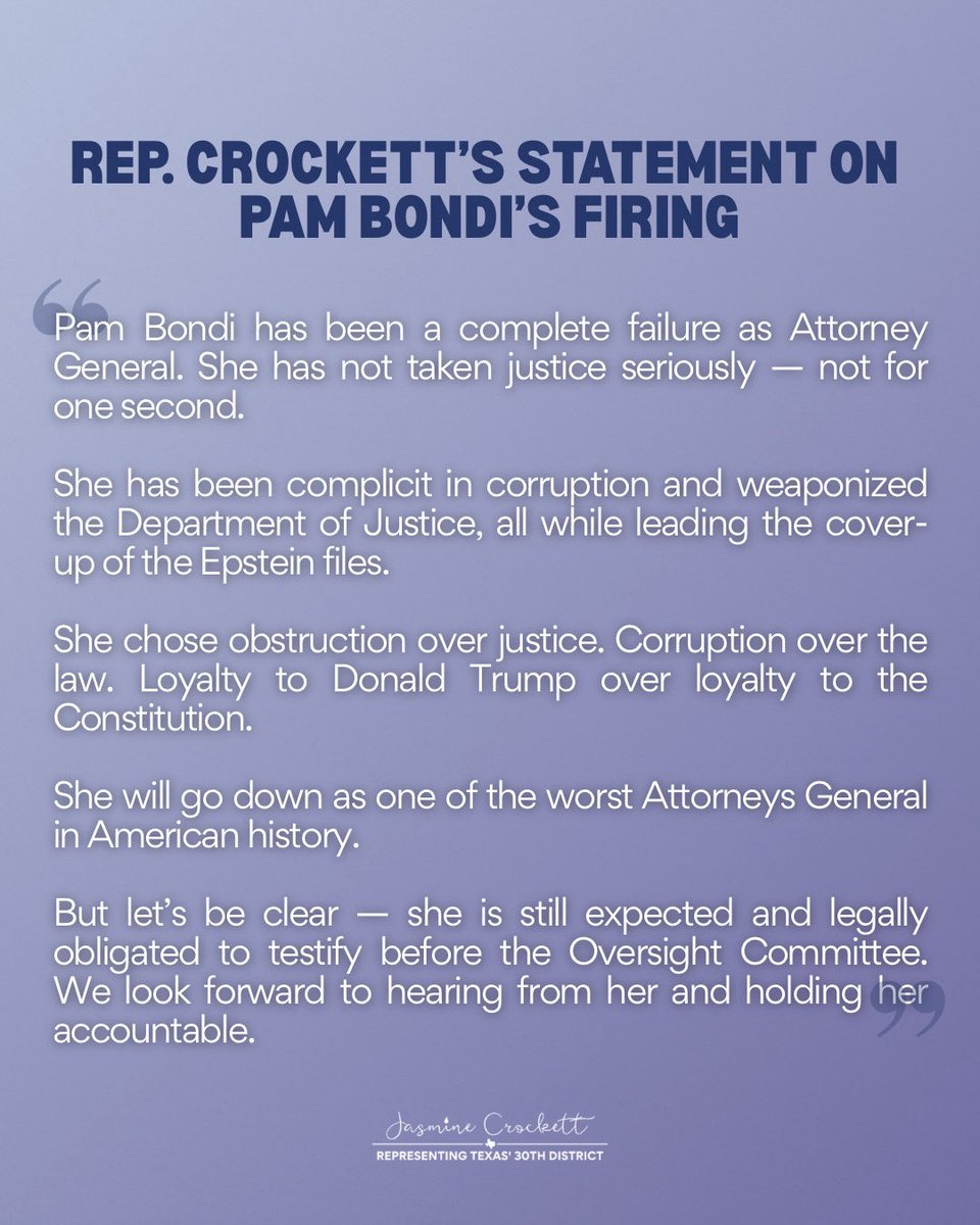 Congresswoman Jasmine Crockett tweet media