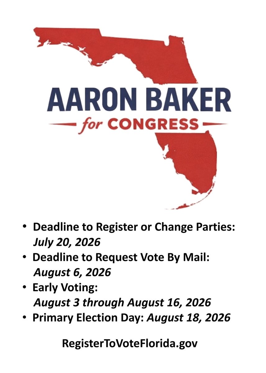 Aaron Baker for Congress (FL-6) tweet media
