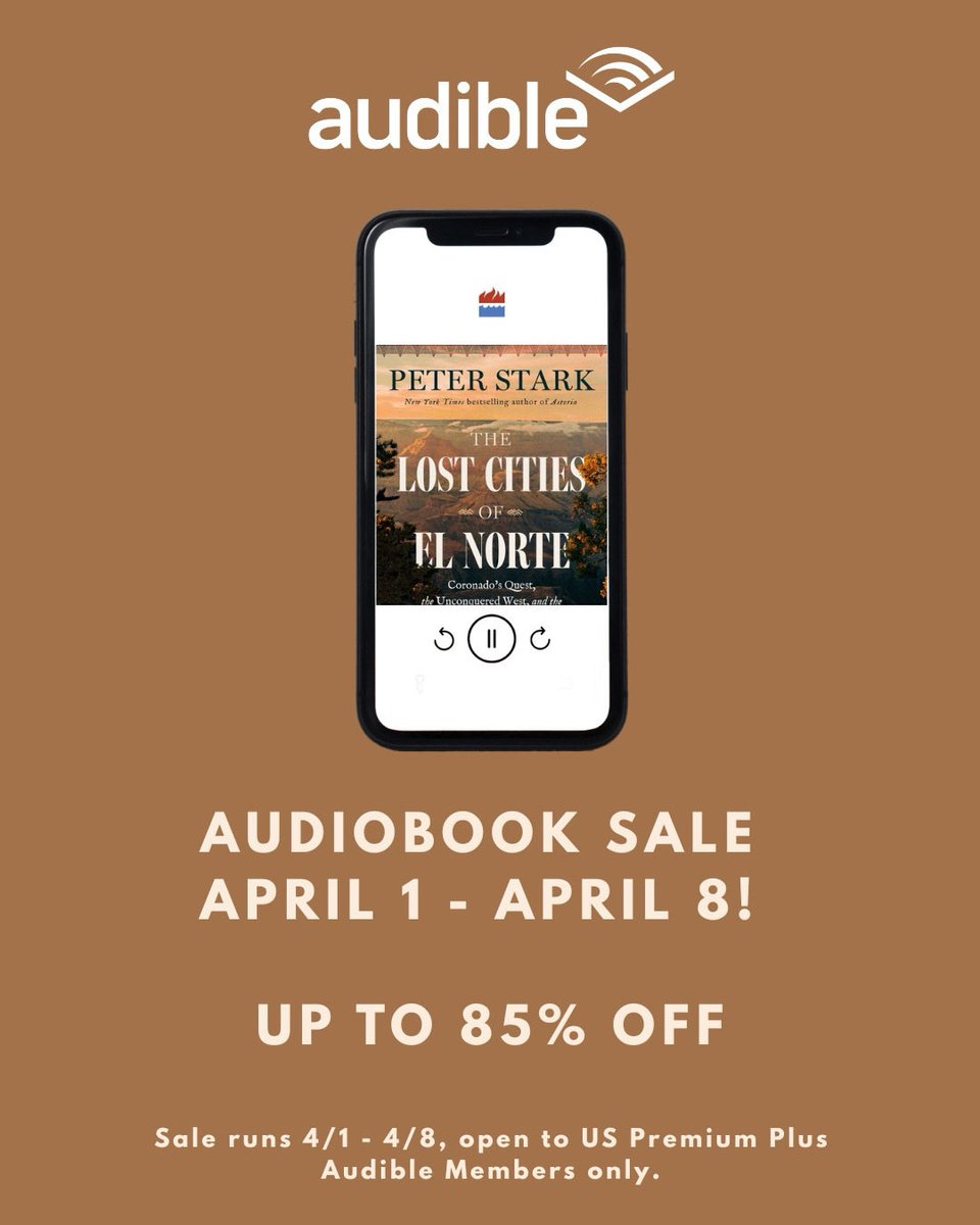 Preorder my upcoming book: The Lost Cities of El Norte now! 

audible.com/ep/audiobook-d…. This offer is available on Audible.com, Amazon.com, in the Audible Android App and the Audible iOS app for Audible Premium Plus members.

#audible #marinerbooks